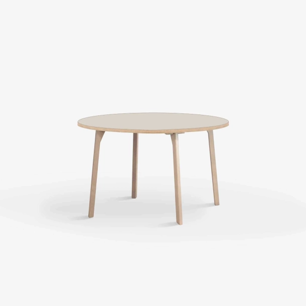 Domusnord Room ronde eettafel van eikenhout met linoleum �90 cm - Mushroom / Beige