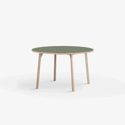 Domusnord Room ronde eettafel van eikenhout met linoleum �90 cm - Olive / Groen
