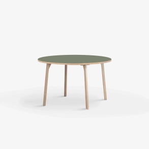 Domusnord Room ronde eettafel van eikenhout met linoleum �90 cm - Olive / Groen