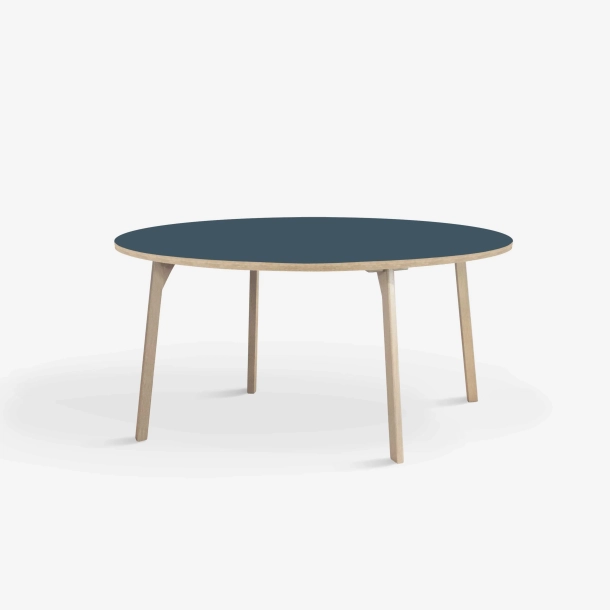 Domusnord Room ronde eettafel van eikenhout met linoleum �120 cm - Smokey Blue / Blauw