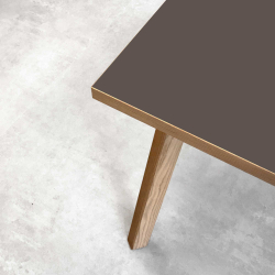 Domusnord Room Linoleum Bureau van Eikenhout 120 x 60 cm - Mauve / Bruin