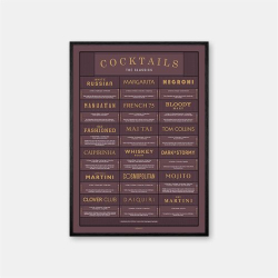 Gehalt Cocktails The Classics plakat 50x70  bordeaux