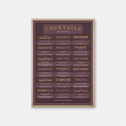 Gehalt Cocktails The Classics plakat 50x70  bordeaux
