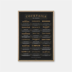 Gehalt Cocktails The Classics plakat 50x70 – koksgrå