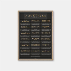Gehalt Cocktails The Classics plakat 50x70 – koksgrå