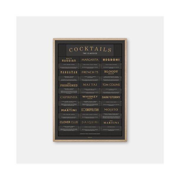 Gehalt Cocktails The Classics plakat 50x70 – koksgrå