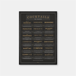 Gehalt Cocktails The Classics plakat 50x70 – koksgrå