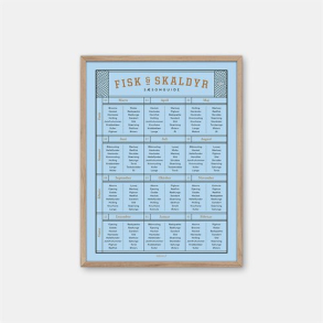 Gehalt Fisk & Skaldyr plakat  lysebl