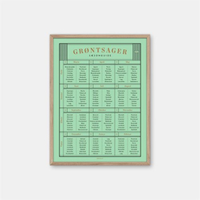 Gehalt Grntsager Ssonguide plakat  lysegrn