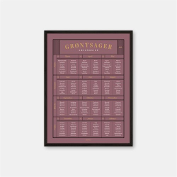 Gehalt Grntsager Ssonguide plakat  mrk rosa