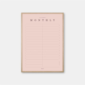 Gehalt Monthly Planner plakat 50x70  rosa