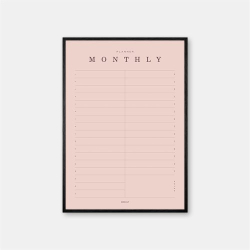 Gehalt Monthly Planner plakat 50x70  rosa