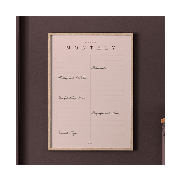 Gehalt Monthly Planner plakat 50x70  rosa