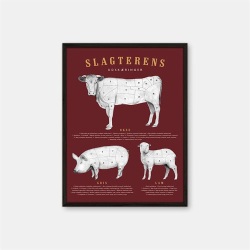 Gehalt Slagterens Udskringer plakat  bourdeaux