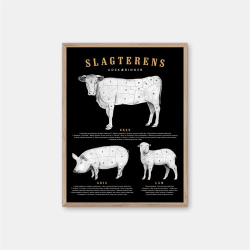 Gehalt Slagterens Udskæringer plakat – sort