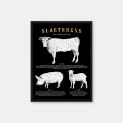 Gehalt Slagterens Udskæringer plakat – sort