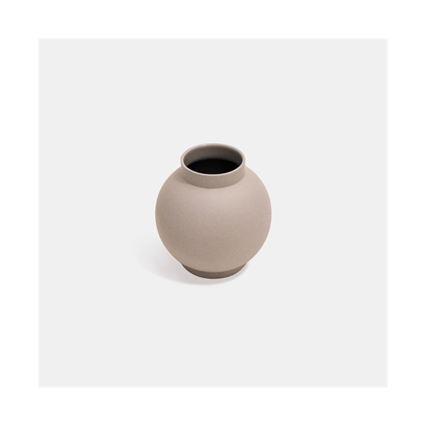 Keramik lille vase glaseret hndstbt porceln - mat lysegr