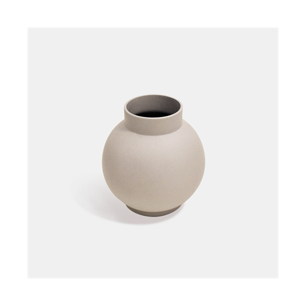 Keramik stor vase glaseret hndstbt porceln - mat lysegr