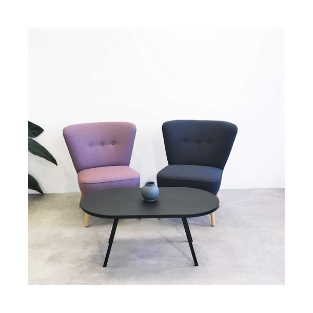 Domusnord LV Lounge Table  sofabord med linoleum og sort kant  small